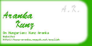 aranka kunz business card